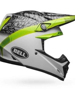 New ⌛ Bell Moto-9 MIPS Chief Matte/Gloss Black/White/Green Helmet - White - Medium - Adult ⌛