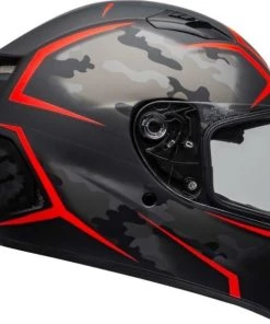 Wholesale 👍 Bell 2020 Qualifier Stealth Camo Matte Black and Red Helmet 🔔