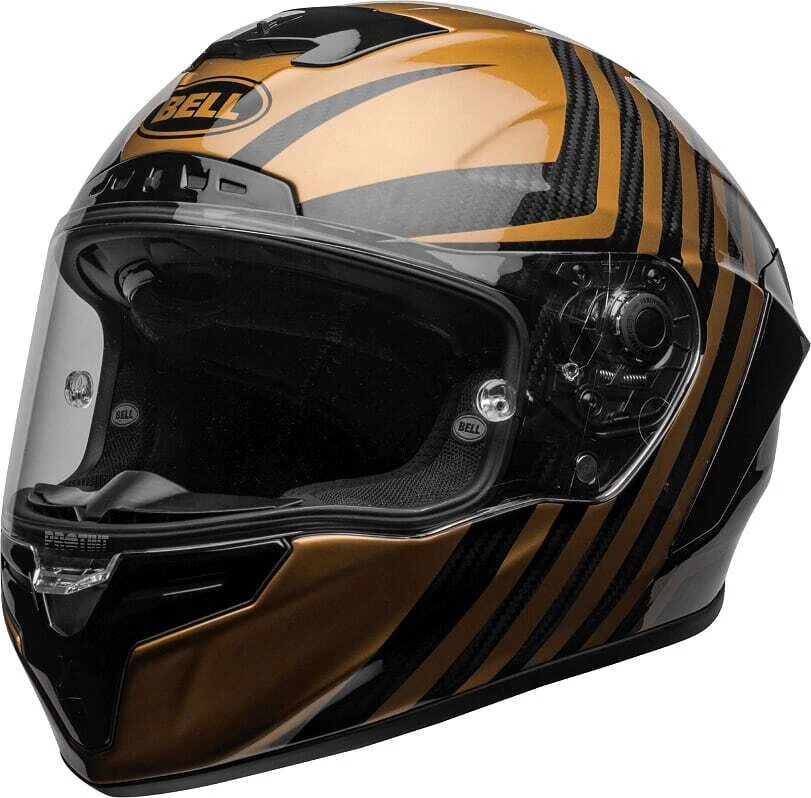 Hot Sale π₯° Bell Racestar DLX Special Edition Gloss Black and Gold Helmet - Unisex - Medium - Adult - Black/Gold π₯° 3 Hot Sale π₯° Bell Racestar DLX Special Edition Gloss Black and Gold Helmet - Unisex - Medium - Adult - Black/Gold π₯° - Image 3
