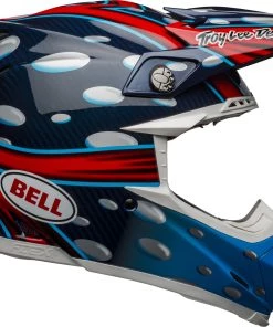 Discount 🥰 Bell Moto-9 Flex MC Replica Blue Red Black Helmet 💯