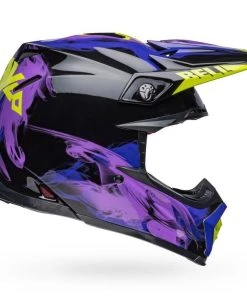 Hot Sale 🎉 Bell Moto-9S Flex Slayco Black Purple Helmet - Unisex - Medium - Adult - Black/Purple 👏