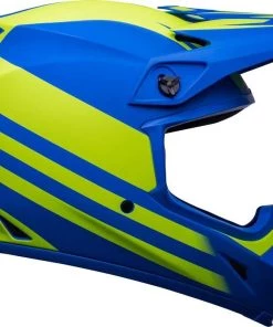Hot Sale 🎉 Bell 2023 MX-9 MIPS Disrupt Matte Classic Blue Hi-Viz Yellow Helmet ⭐