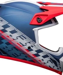 Best Pirce 🥰 Bell 2023 MX-9 MIPS Offset Matte Metal Blue White Helmet 😀