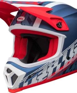 Best Pirce 🥰 Bell 2023 MX-9 MIPS Offset Matte Metal Blue White Helmet 😀 -Motorcycle helmet Shop BE7136341 3