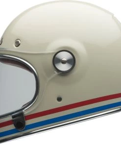 New 🎉 Bell Bullitt Rally Stripes Helmet - Pearl White/Red/Blue - M ❤️ -Motorcycle helmet Shop BE7143904 p 2