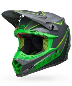 Buy 🧨 Bell Moto-9S Flex Gloss Helmet - Grey/Green - S 😍 -Motorcycle helmet Shop BE7148430 p 1