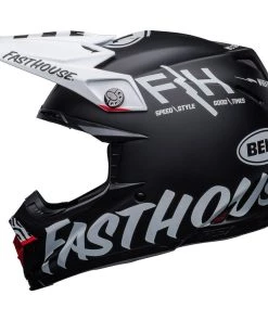 New ๐คฉ Bell Moto-9S Flex Fasthouse Flex Crew Black White Helmet - White - Medium - Adult ๐