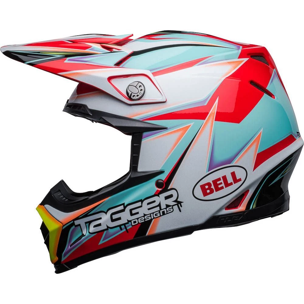 Hot Sale ⌛ Bell Moto-9S Flex Tagger Edge White Aqua Helmet ⭐ 1 Hot Sale ⌛ Bell Moto-9S Flex Tagger Edge White Aqua Helmet ⭐