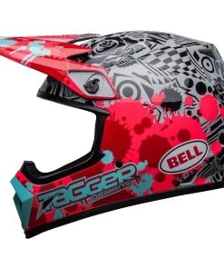 Best Pirce ๐ Bell MX-9 MIPS Tagger Splatter Bright Red Grey Helmet ๐