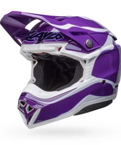 Best Sale 👏 Bell Moto-10 Spherical Slayco Gloss Helmet - Purple/White - M 😉 -Motorcycle helmet Shop BE7148569 p 3