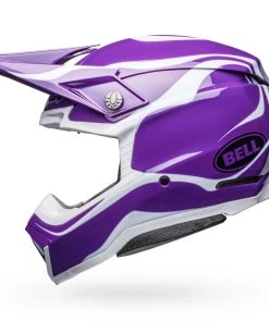 Best Sale 👏 Bell Moto-10 Spherical Slayco Gloss Helmet - Purple/White - M 😉 -Motorcycle helmet Shop BE7148569 p 4